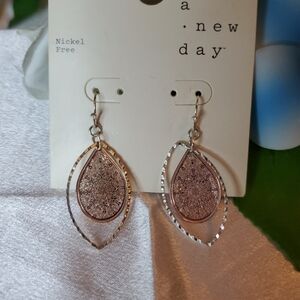 A New Day Dual-Tone Teardrop Earrings